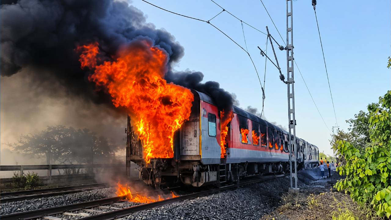 ରାଜଧାନୀ ଏକ୍ସପ୍ରେସରେ ଭୟଙ୍କର ଅଗ୍ନିକାଣ୍ଡ; ଖେଳିଗଲା ଆତଙ୍କ…